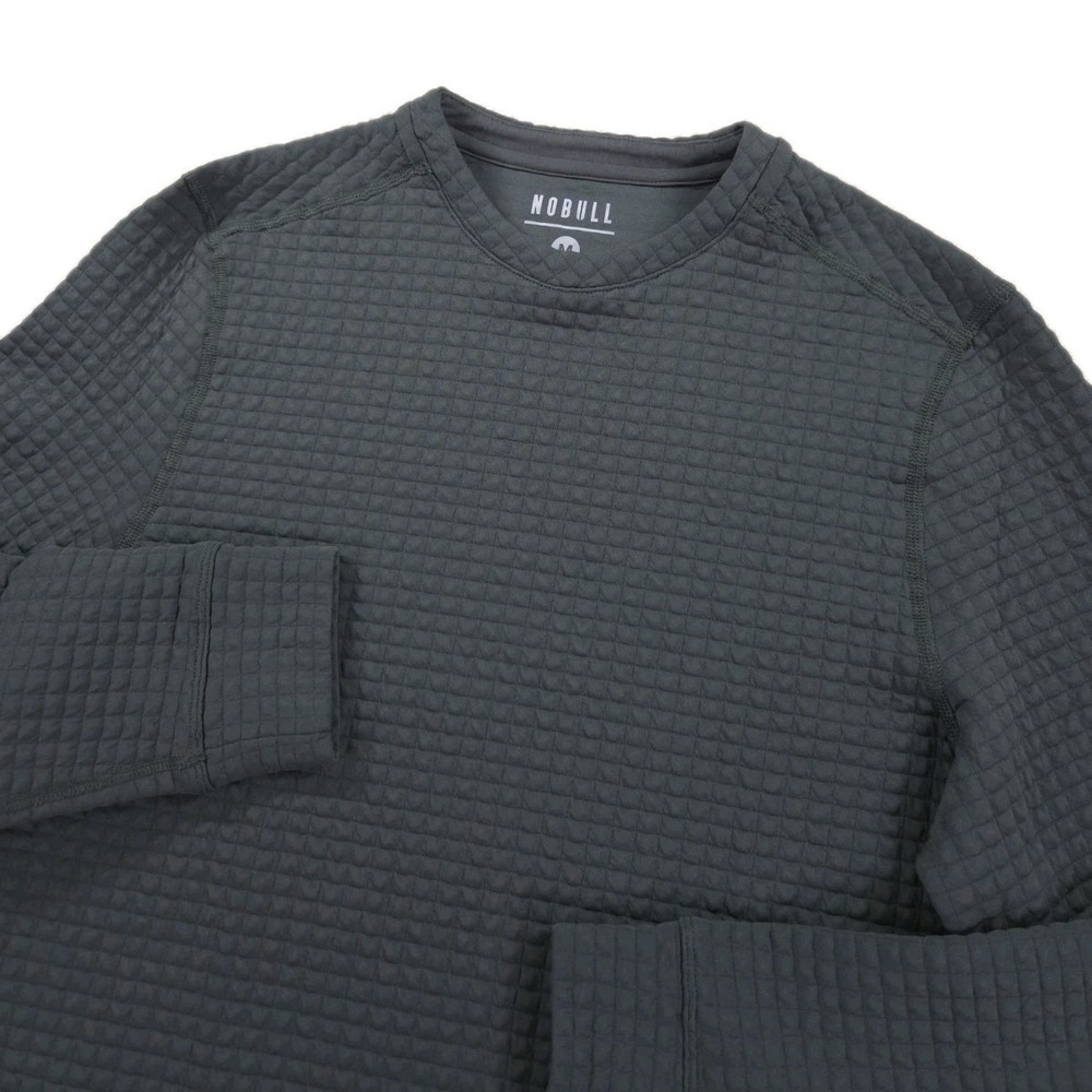 Nobull Quilted Crew Pullover‎ Mens Medium Sweatshirt Gray